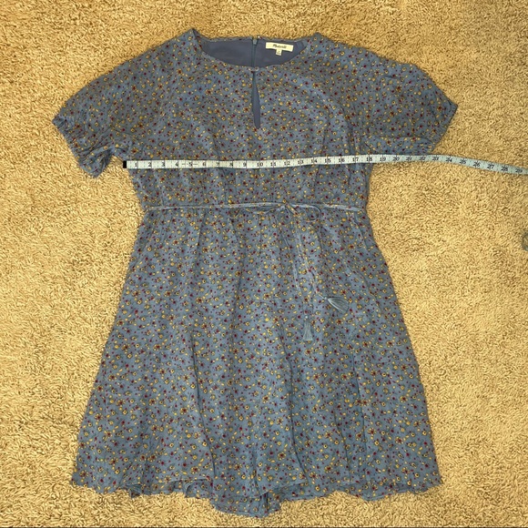 Madewell Tassel-Tie Mini Dress Calico Floral Blue - Picture 5 of 10